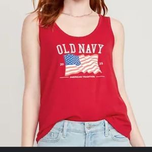 7. Red American flag tank NWT